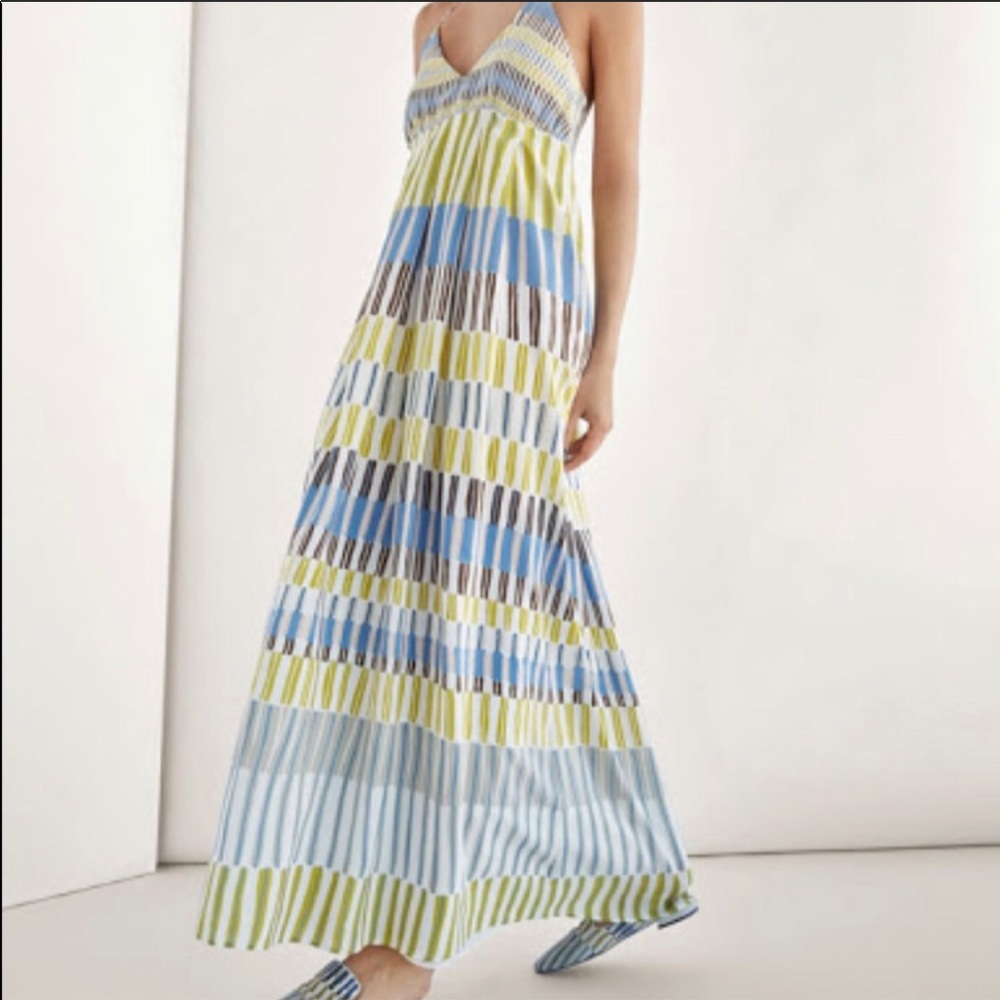Massimo Dutti Striped Halter Maxi Dress